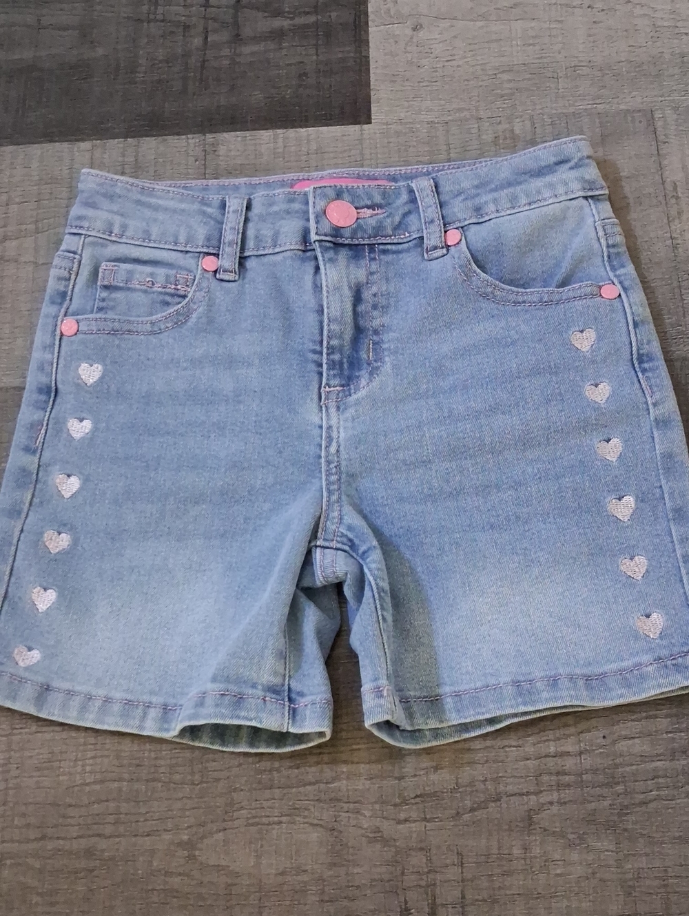 GOGO Light Blue Denim Shorts with Pink Accents